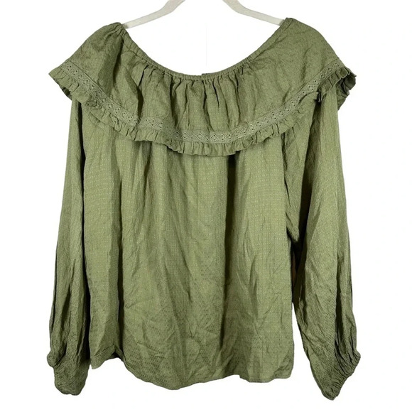 Promesa NWT  Prairie Collar Green Button Front size Small NWT Feminine Girlie - Picture 2 of 11